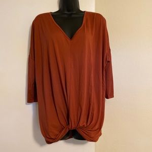 White Birch Rust colored twist front top xl